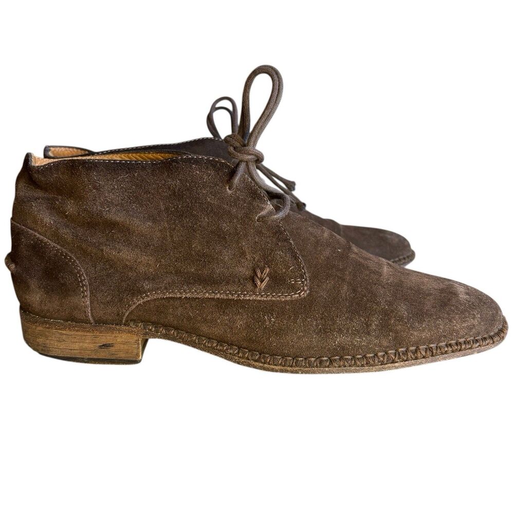 John Varvatos Boots Mens 9 M Lace Up Chukka Boot Brown Suede